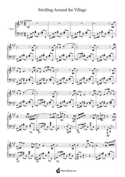 Strolling Around the Village Sheet Music by Ruthwill-Arr.Felliet Prittlynch
