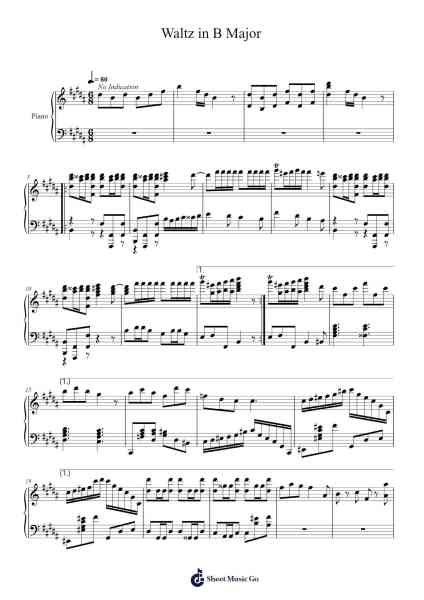 Waltz in B Major Sheet Music by Kirkine Bafitch-Arr.Brobrian Needve