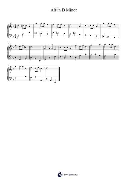 Air in D Minor Sheet Music by Henry Purcell-Arr.Blithephne