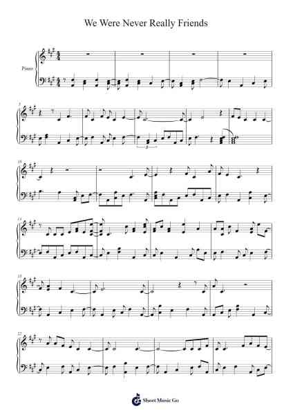 We Were Never Really Friends Sheet Music by Sarnia de la Mare/Tale Teller Club-Arr.Robn