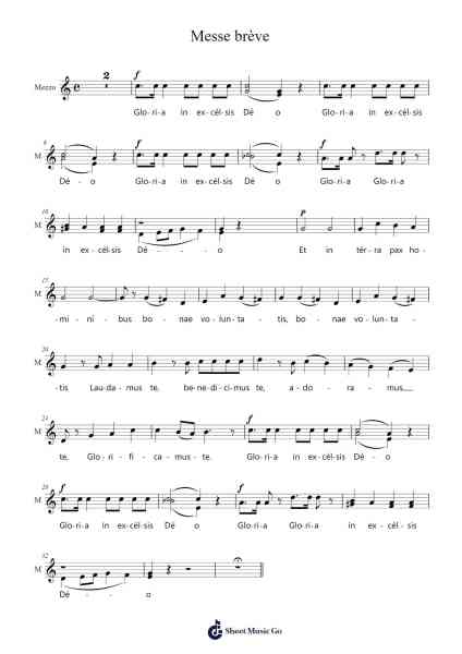 Messe brève de Léo Delibes: Gloria for SSA and Mezzo Sheet Music by Léo Delibes-Arr.Fastjean