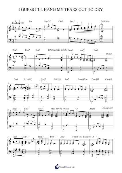 I Guess I'll Hang My Tears Out To Dry Sheet Music by Dexter Gordon-Arr.Bartnice