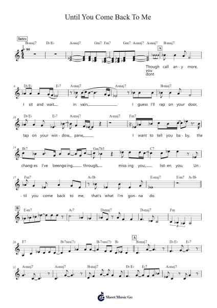 Until You Come Back To Me Sheet Music by Stevie Wonder-Arr.Bloorgrace Springa