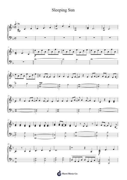 Sleeping Sun Sheet Music by Nightwish-Arr.Hornker