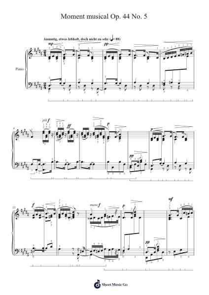 Moment musical Op. 44 No. 5 Sheet Music by Max Reger-Arr.Blithediah