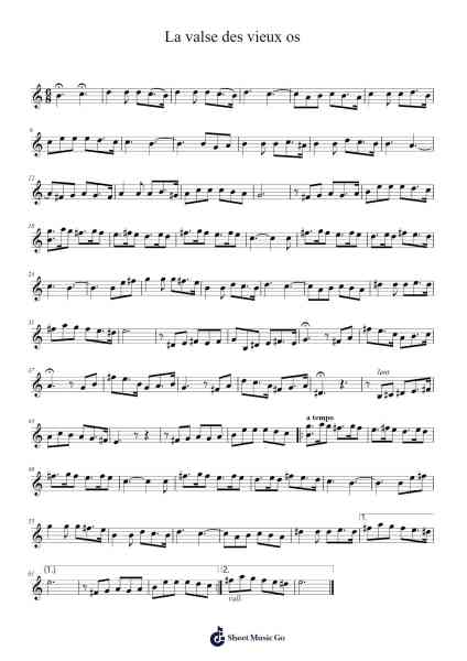 La valse des vieux os Sheet Music by Yann Tiersen-Arr.Wildeh Francesgrace