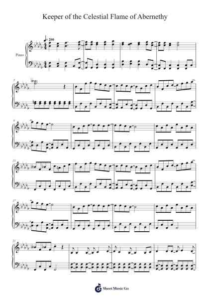 Keeper of the Celestial Flame of Abernethy Sheet Music by Gloryhammer-Arr.Toyngreg