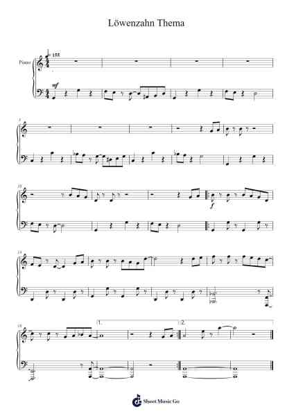 Löwenzahn Thema Sheet Music by Martin Cyrus/Matthias Raue-Arr.Pulborg Ridean