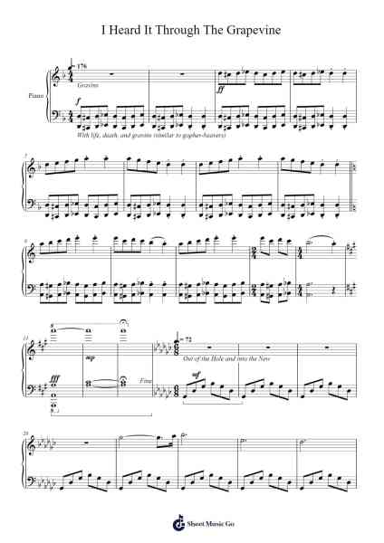 I Heard it Through the Grapevine Sheet Music by Brookement Glennsan-Arr.Toyngreg