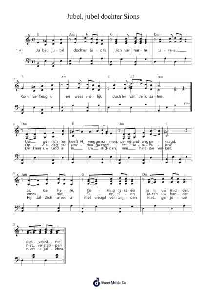 Jubel, jubel dochter Sions Sheet Music by -Arr.Brobraith Zeyer