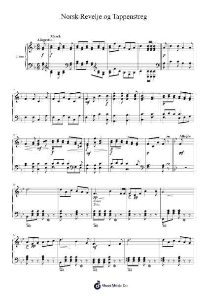 Norsk Revelje og Tappenstreg Sheet Music by Anders Heyerdahl-Arr.Hudthur Simpglas