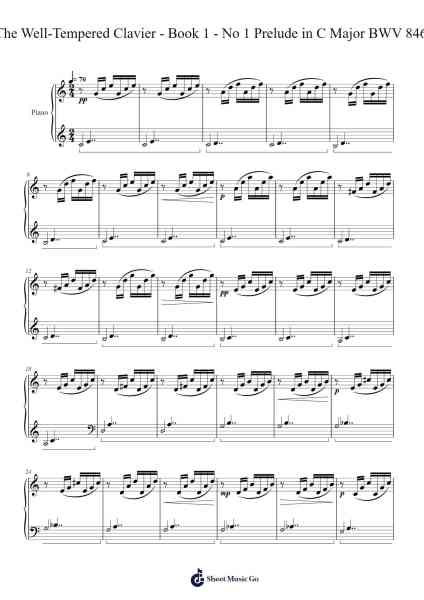 The Well-Tempered Clavier, Book 1: Prelude and Fugue in C Major, BWV 846 Sheet Music by Johann Sebastian Bach-Arr.Serles