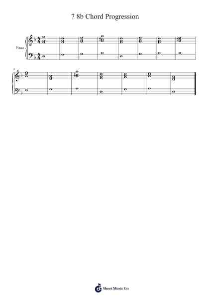 7 8b Chord Progression Sheet Music by -Arr.Dileste Conloyd