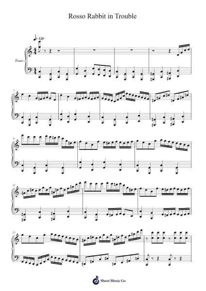 Rosso Rabbit in Trouble Sheet Music by Unknown (Joymania Development)-Arr.Stilwald Mollswift