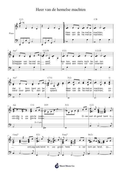 Heer van de hemelse machten Sheet Music by -Arr.Chamberg