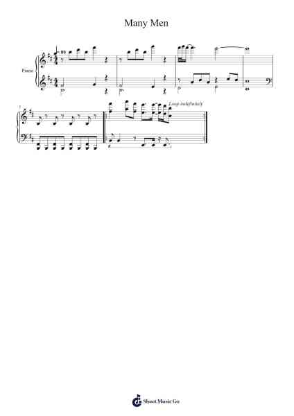 Many Men Sheet Music by 50 Cent-Arr.Huttwer Sampland