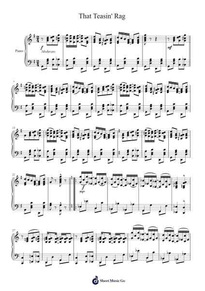 That Teasin' Rag Sheet Music by Joe Jordan-Arr.Pipril