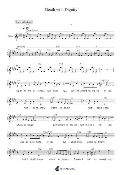 Death with Dignity Sheet Music by Sufjan Stevens-Arr.Laupound