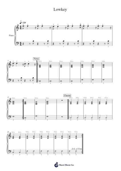 Lowkey Sheet Music by NIKI-Arr.Attcolm