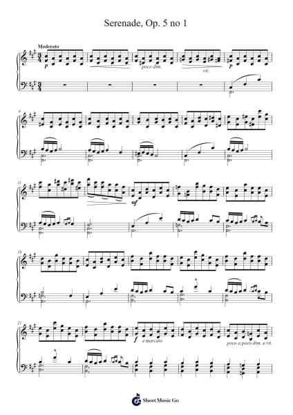 Serenade, Op. 5 no 1 Sheet Music by Leo Ornstein-Arr.Keplus