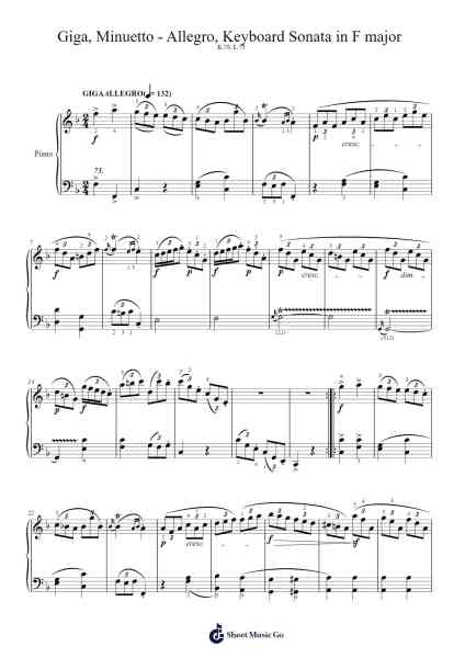 Keyboard Sonata in F Major, K.78, L.75 Sheet Music by Domenico Scarlatti-Arr.Vogtthia