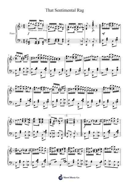That Sentimental Rag Sheet Music by Mabel Tilton-Arr.Benga