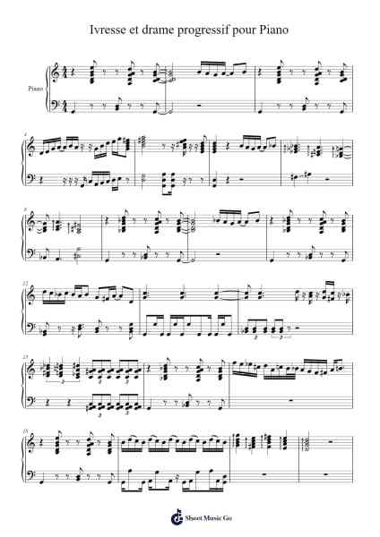 Ivresse et drame progressif pour Piano Sheet Music by remytranzeat-Arr.Blithefrey