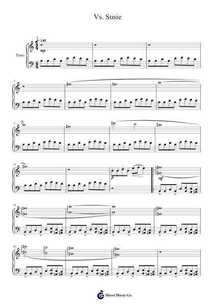 Vs. Susie (DELTARUNE Chapter 1) Sheet Music by Toby Fox-Arr.Pubeth Ledi