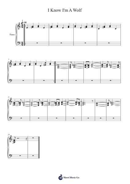 I Know I'm A Wolf Sheet Music by Unknown author-Arr.Wentio Termaltz
