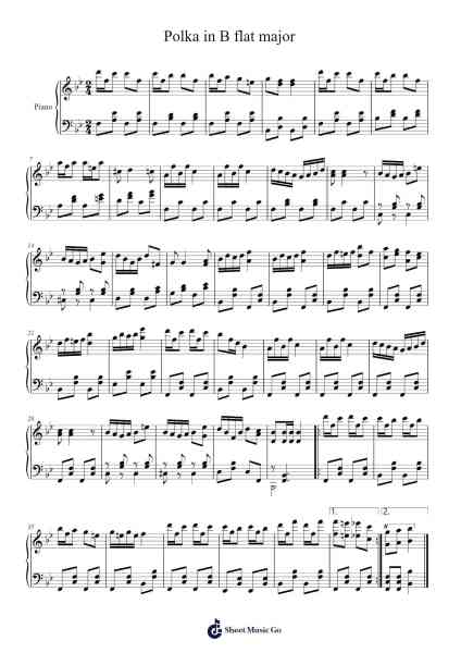 Polka in B flat major Sheet Music by Pavel Dolgopolov-Arr.Malke Wordby