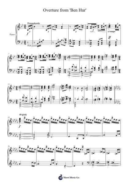 Overture from 'Ben Hur' Sheet Music by Miklos Rozsa-Arr.Abraham Byjones