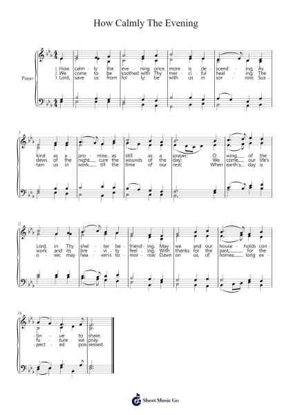 How Calmly The Evening Sheet Music by Armsnow Jamesclare-Arr.Sigjeff
