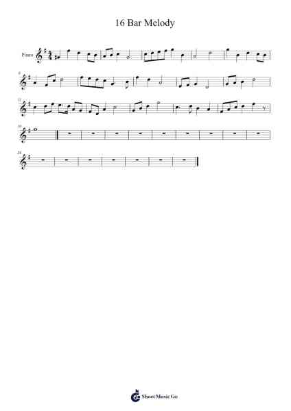 16 Bar Melody Sheet Music by undefined-Arr.Gabe Prittdair