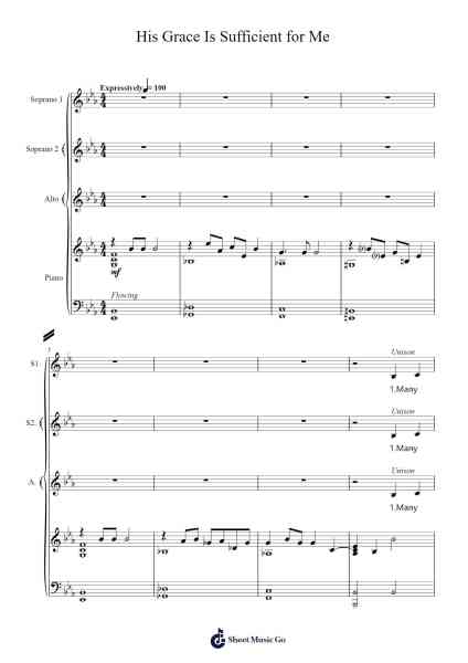 His Grace Is Sufficient for Me Ноты для фортепиано от Mosie Lister-Arr.Mikejay Croftges