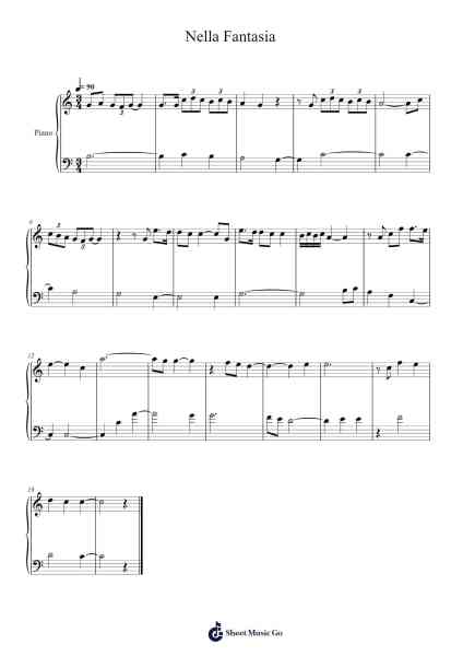 Nella Fantasia Sheet Music by Ennio Morricone-Arr.Yorkkim