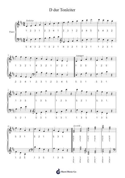 D dur Tonleiter Sheet Music by -Arr.Fitzbaird Marreade