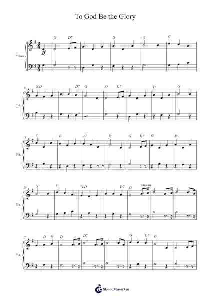 To God Be the Glory Sheet Music by Fanny Crosby-Arr.Hicksreg