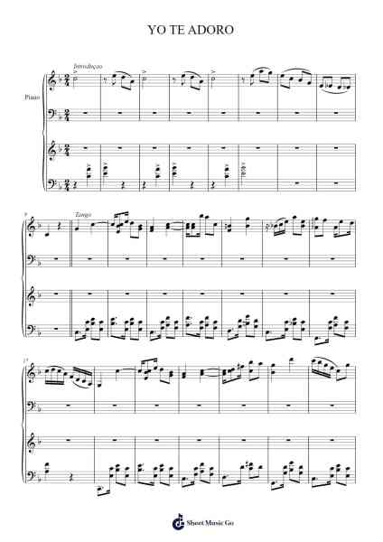 YO TE ADORO Sheet Music by Chiquinha Gonzaga-Arr.Pocent