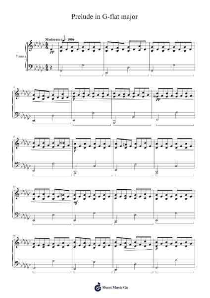 Prelude in G-flat major Sheet Music by Gilllix-Arr.Philley Mabna