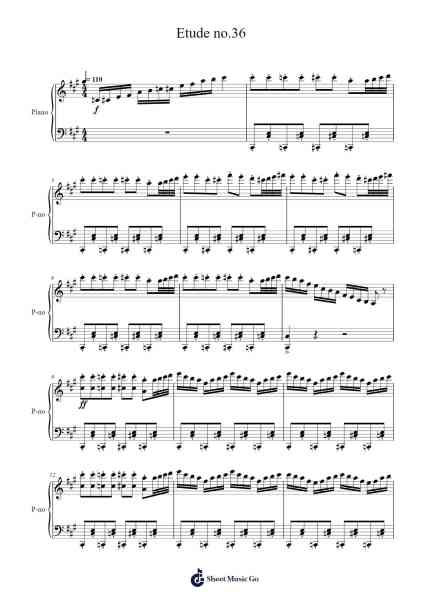 Etude no.36 Sheet Music by Michał Malinowski-Arr.Cromflower Raeck