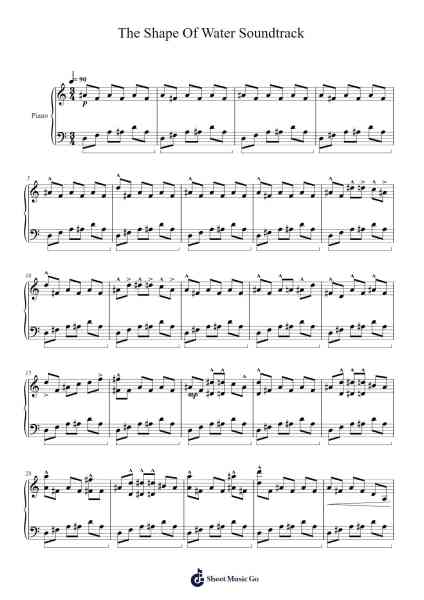 The Shape Of Water Soundtrack Sheet Music by Alexandre Desplat-Arr.Haycah Touthale