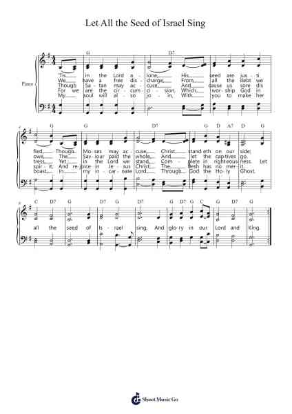 Let All the Seed of Israel Sing Sheet Music by Sylvanus B. Pond-Arr.Kylegrid
