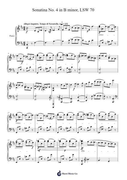 Sonatina No. 4 in B Minor, LSW 70 Sheet Music by Sunwoo Lim-Arr.Jusmens