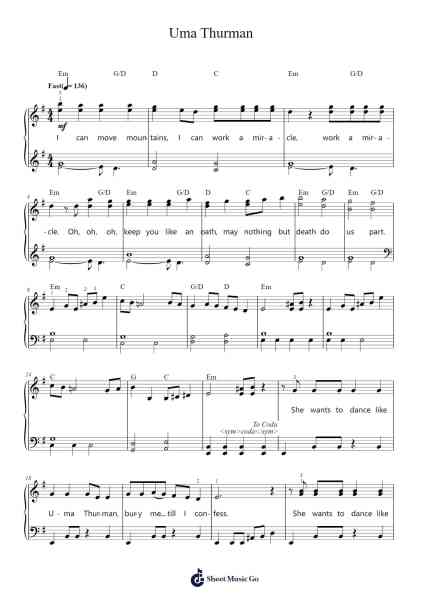 Uma Thurman Sheet Music by Fall Out Boy-Arr.Bautab