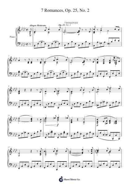 7 Romances, Op. 25, No. 2 Sheet Music by Sigismond Thalberg-Arr.Milesbloor