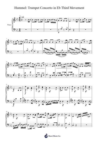 Trumpet Concerto in E-Flat Major, S. 49: III. Rondo Sheet Music by Johann Nepomuk Hummel-Arr.Kingrell