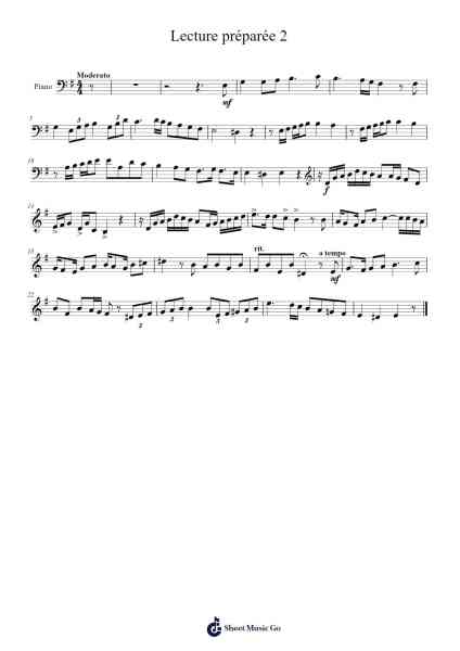 Lecture préparée 2 Sheet Music by Daidunn Readecie-Arr.Bingpiers Georlance