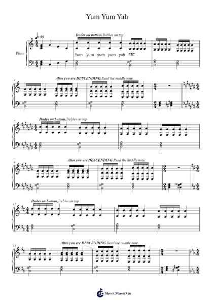 Yum Yum Yah Sheet Music by succulentrabb-Arr.Lupeg