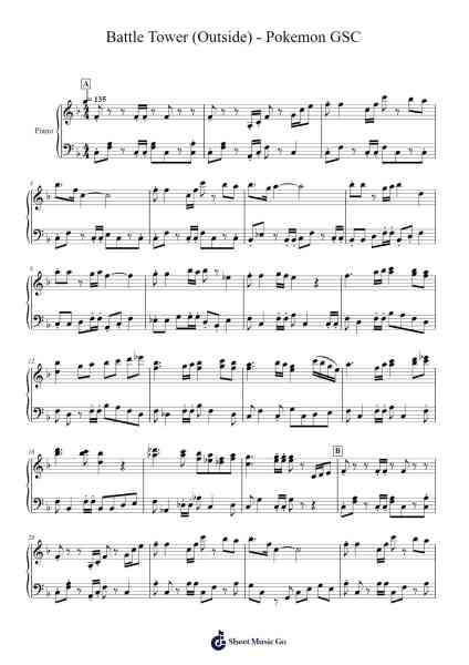 Battle Tower (Outside) - Pokemon GSC Sheet Music by Junichi Masuda/Go Ichinose/Morikazu Aoki-Arr.Huce Earlville