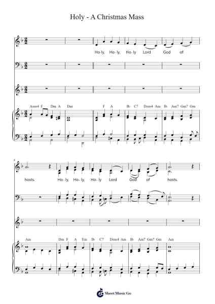 Holy - A Christmas Mass Sheet Music by A Christmas Mass-Arr.Kensibyl